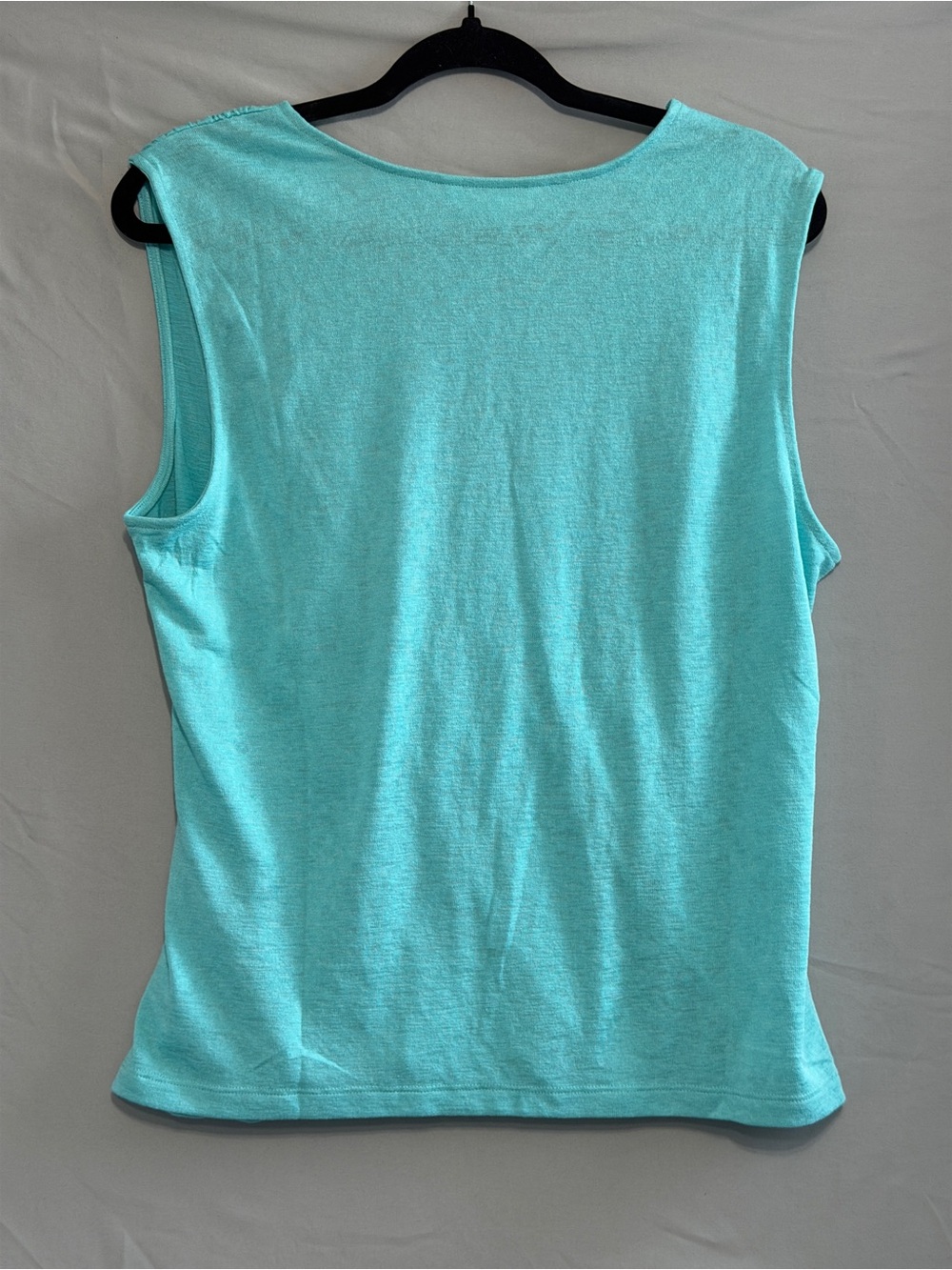 Athleta Womens Breezy Wrap Tank Top Size L Gulf Green Yoga Gym Running Ruching - Picture 4 of 10